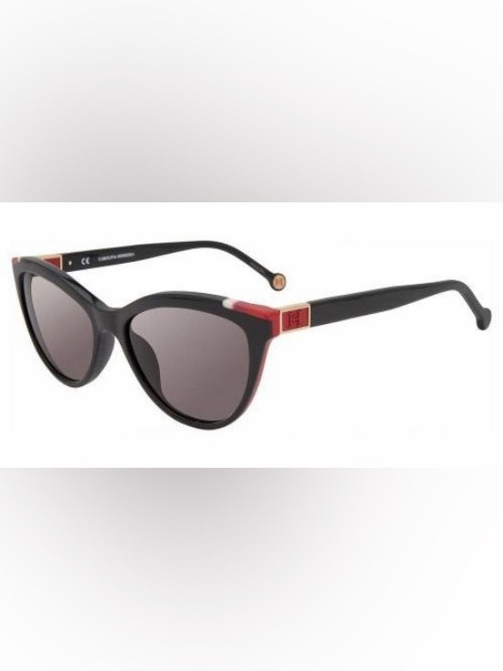 Carolina Herrera Black Sunglasses with Red and Gold Trim